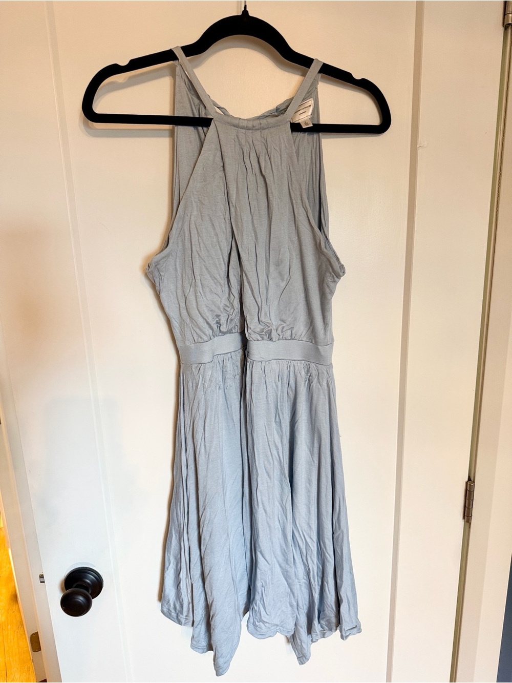 Anthropologie Light Blue Halter-Style Midi Dress
